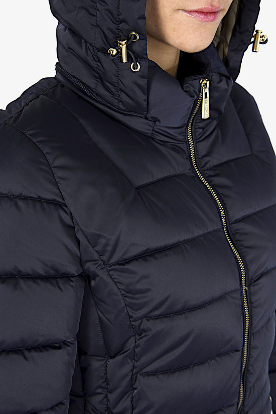 Piumino Full Zip Con Cappuccio-yes zee-Blu-Donna-O017/m800 0710-