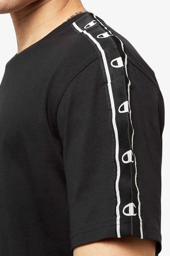 T-Shirt Maniche Corte Bande Logo-champion-Nero-Uomo-218472 kk001-