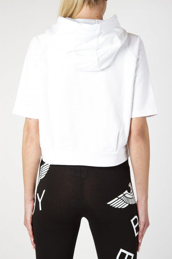 Felpa Maniche Corte Con Cappuccio Corta-boy london-Bianco-Donna-Bld1778-