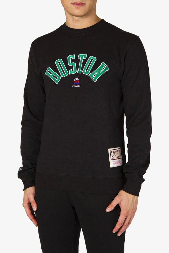 Felpa Girocollo Embroidered Logo Boston Celtics-mitchell&ness-Nero-Uomo-Mn-nba-6173-boscel-blk-