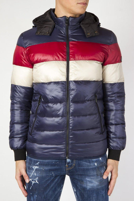 Piumino Full Zip Con Cappuccio-yes zee-Blu-Uomo-J807/q700 2704-