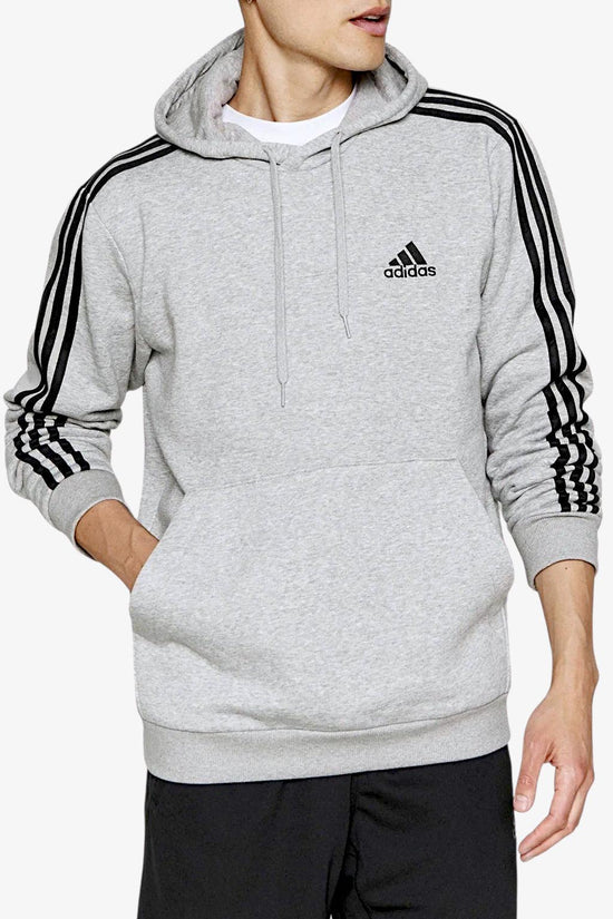 Felpa Con Cappuccio Essentials 3-Stripes-adidas performance-Grigio-Uomo-Gk9084-