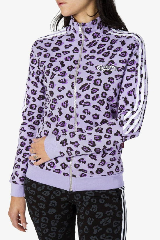 Felpa Full Zip Motivo Animalier All-Over Con Bande-carlsberg-Viola-Donna-Cbd4341-
