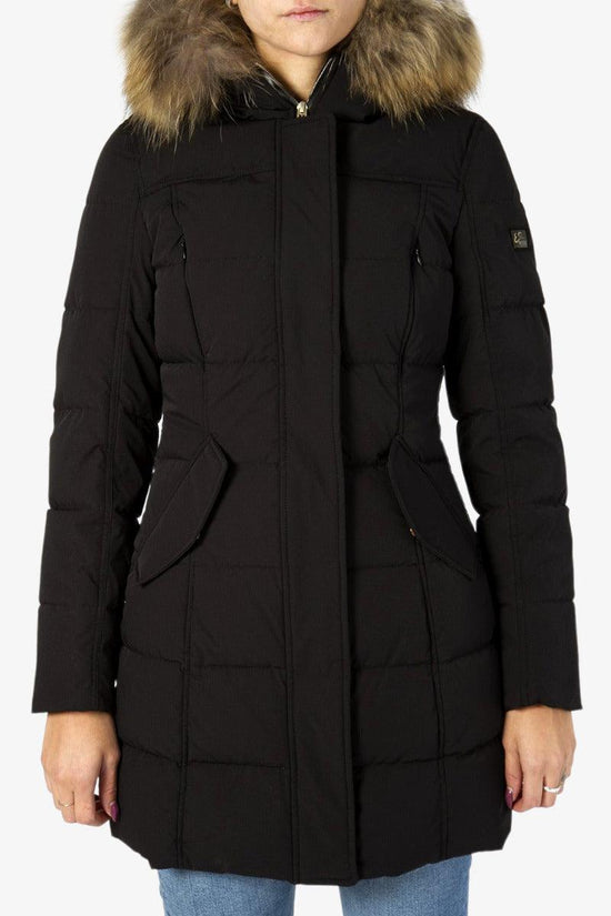 Giubbotto Parka Lungo Full Zip Con Cappuccio Con Pelo Rimovibile yes zee
