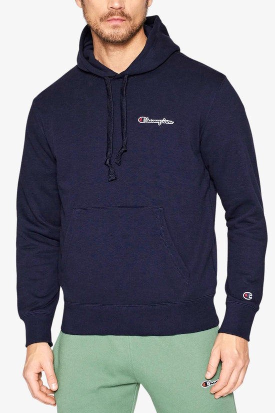 Felpa Con Cappuccio Logo Piccolo Ricamato-champion-Blu-Uomo-217862 bs538-