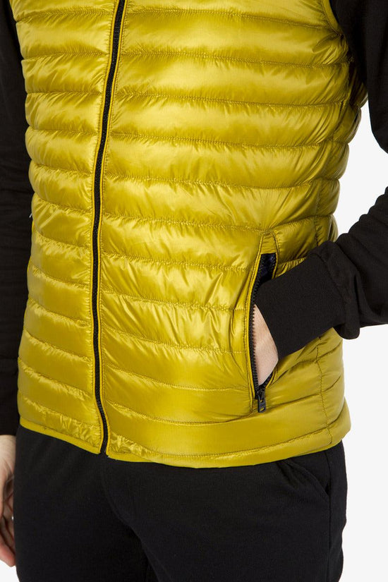 Gilet Piumino Senza Maniche Con Cappuccio-yes zee-Giallo-Uomo-J707/o500 0973-