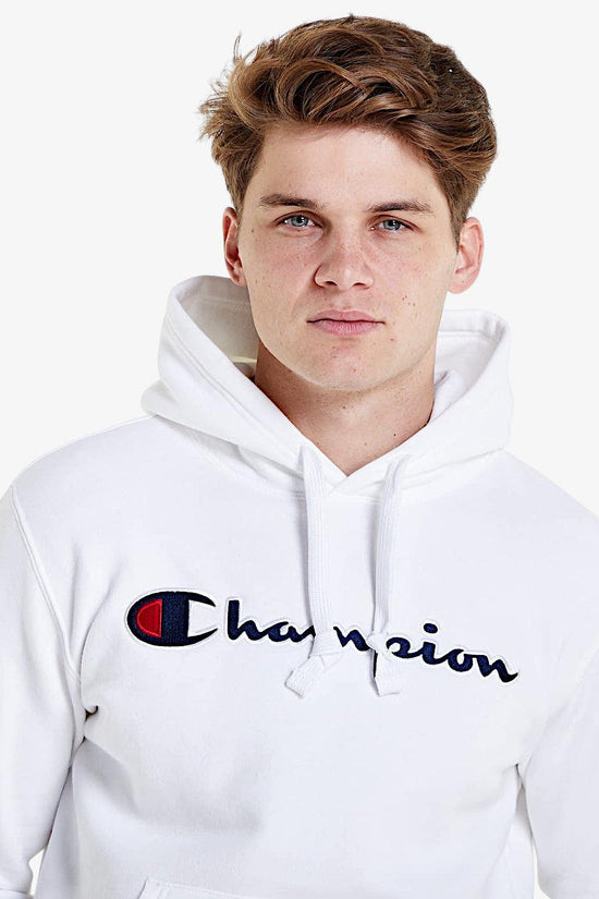 Felpa Con Cappuccio Big Logo Ricamato-champion-Bianco-Uomo-217858 ww001-