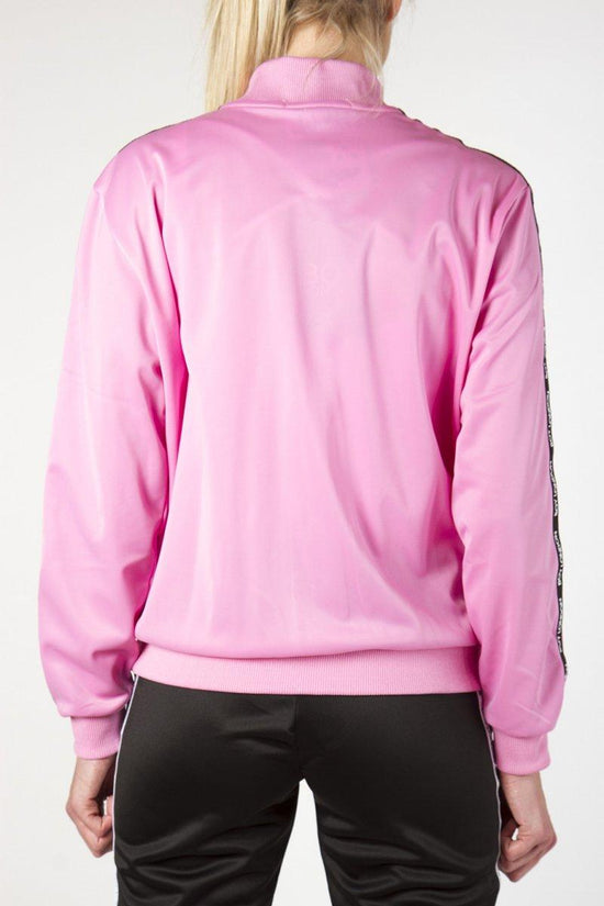 Giacca Felpa Sportiva Full Zip Triacetato Con Bande Logo-boy london-Rosa-Donna-Bld1874-