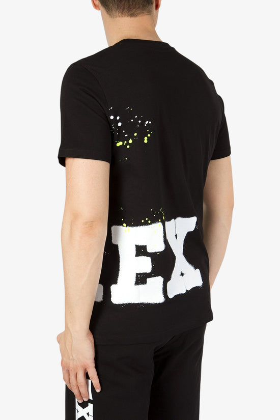 T-Shirt Maniche Corte Big Logo Laterale Spray-pyrex-Nero-Uomo-23epb43968-