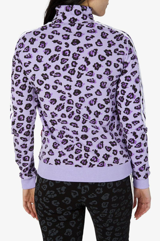 Felpa Full Zip Motivo Animalier All-Over Con Bande-carlsberg-Viola-Donna-Cbd4341-