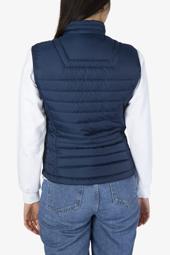 Gilet Piumino Full Zip Senza Maniche-yes zee-Blu-Donna-J231/q300 0713-