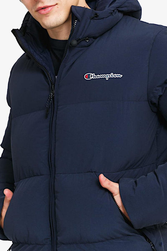 Piumino Full Zip Con Cappuccio Logo Piccolo-champion-Blu-Uomo-216731 bs538-