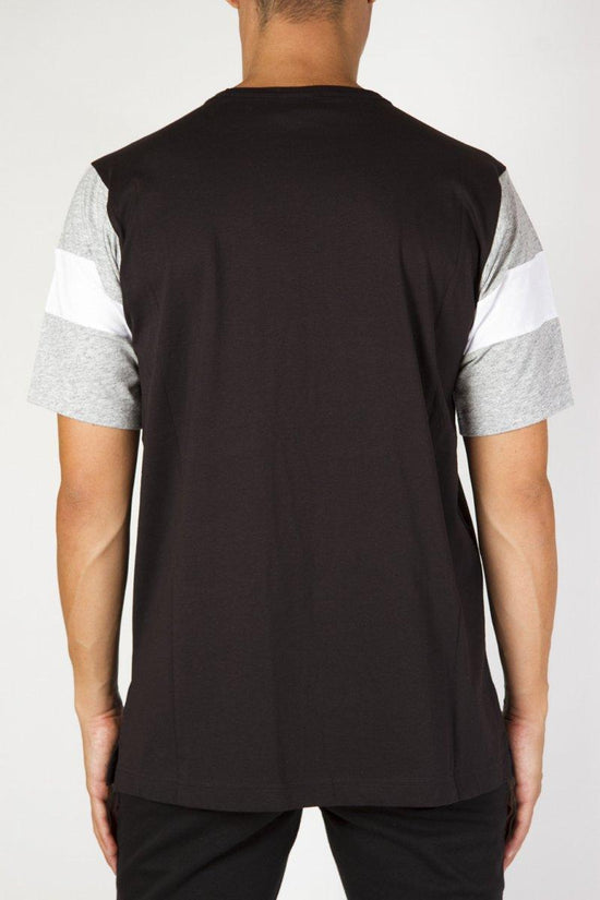 T-Shirt Maniche Corte Colour Block Con Logo-champion-Nero-Uomo-213644 kk001-