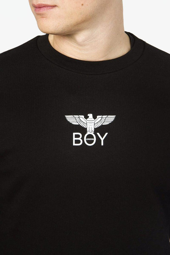 Felpa Girocollo Logo Piccolo-boy london-Nero-Uomo-Blu7045-