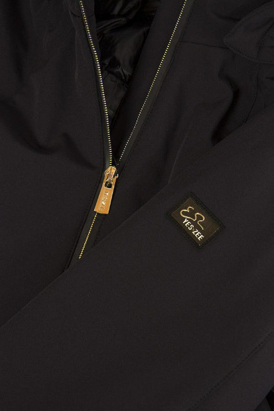Piumino Soft Shell Full Zip Con Cappuccio-yes zee-Nero-Donna-O047/l300 0801-