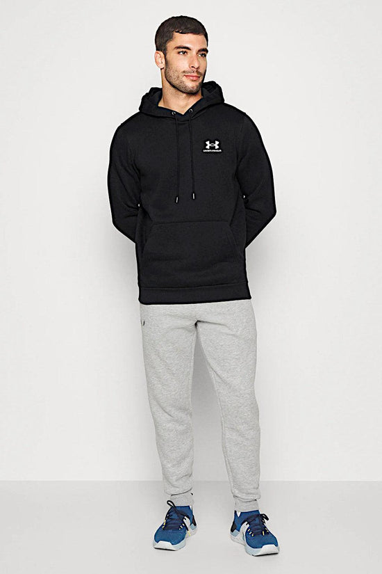 Felpa Con Cappuccio Essential Fleece-under armour-Nero-Uomo-1373880 001-