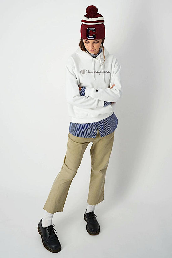 Felpa Con Cappuccio Big Logo Ricamato-champion-Bianco-Donna-115477 ww001-