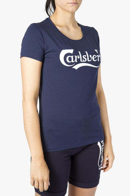 T-Shirt Maniche Corte Logo-carlsberg-Blu-Donna-Cbd4105-