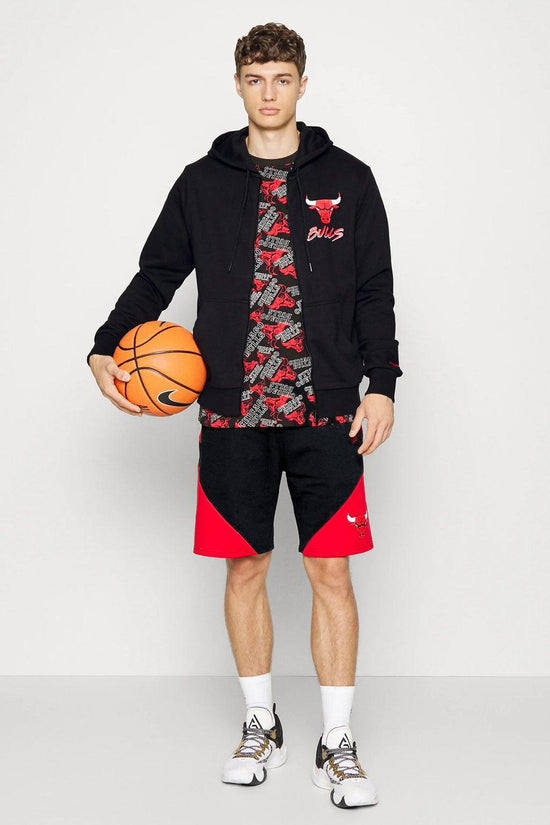 Felpa Full Zip Con Cappuccio Chicago Bulls NBA Script-new era-Nero-Uomo-60284698-