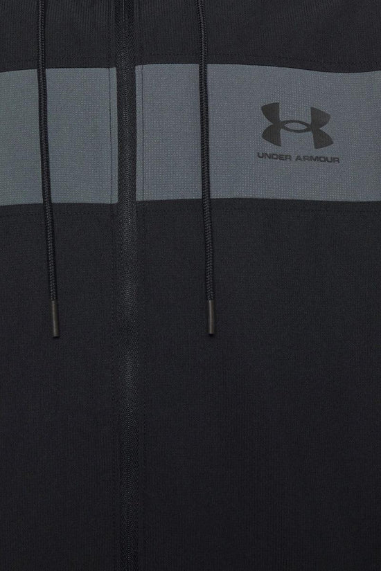 Giacca A Vento Full Zip Con Cappuccio Sportstyle-under armour-Nero-Uomo-1361621 001-