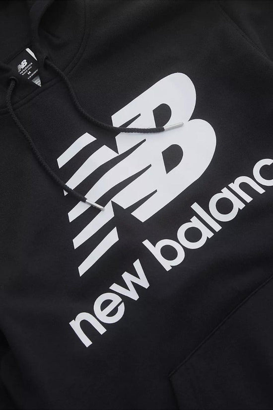 Felpa Con Cappuccio Essentials Stack Logo-new balance-Nero-Uomo-Mt03558bk-