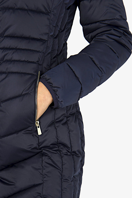 Piumino Full Zip Con Cappuccio-yes zee-Blu-Donna-O017/m800 0710-