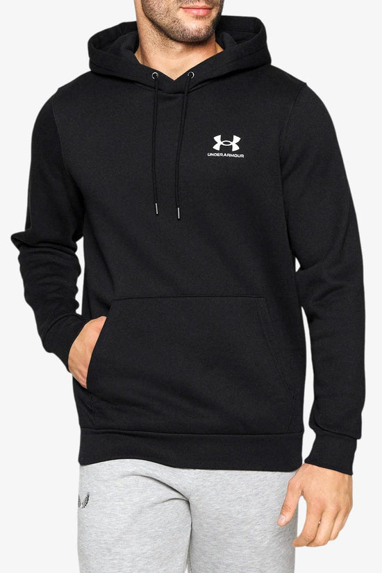 Felpa Con Cappuccio Essential Fleece-under armour-Nero-Uomo-1373880 001-