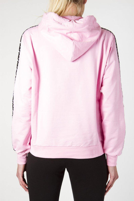 Felpa Con Cappuccio Con Bande Logo-boy london-Rosa-Donna-Bld1835-