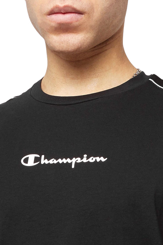 T-Shirt Maniche Corte Bande Logo-champion-Nero-Uomo-218472 kk001-