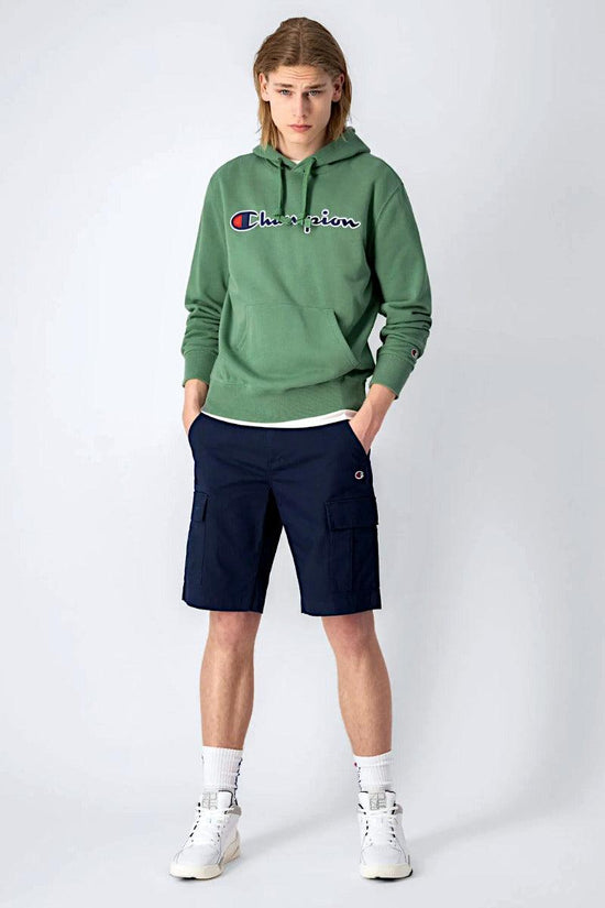 Felpa Con Cappuccio Big Logo Ricamato-champion-Verde-Uomo-217060 gs098-