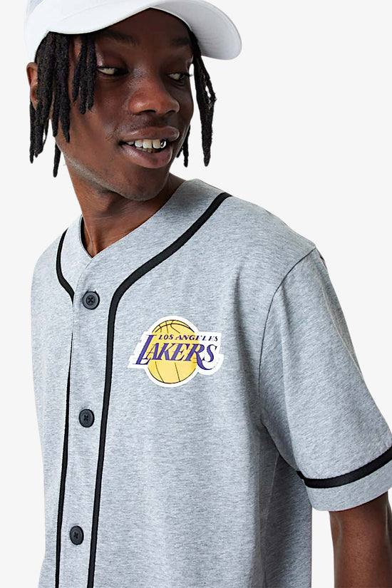 T-Shirt Maniche Corte Los Angeles Lakers NBA Baseball-new era-Grigio-Uomo-60357098-