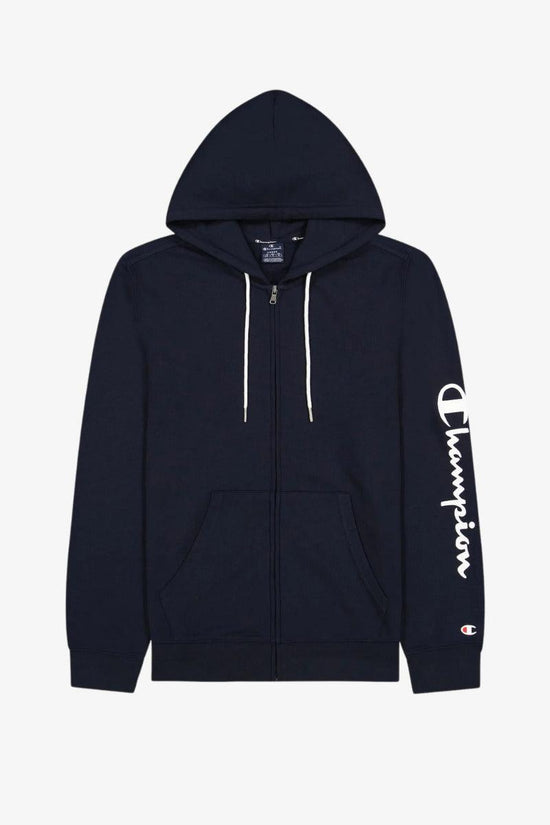 Felpa Full Zip Con Cappuccio Big Logo Sulla Manica-champion-Blu-Uomo-217144 bs501-