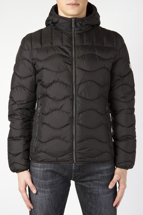 Piumino Full Zip Con Cappuccio-yes zee-Nero-Uomo-J848/m900 0801-