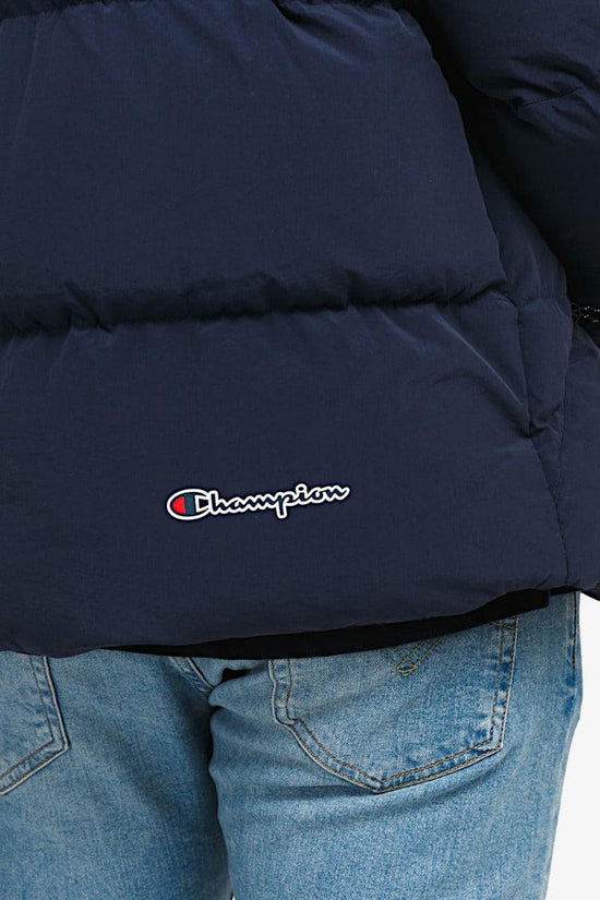 Piumino Full Zip Con Cappuccio Logo Piccolo-champion-Blu-Uomo-216731 bs538-