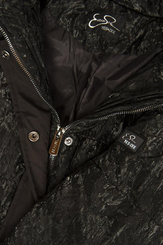 Parka Full Zip Con Cappuccio Con Pelo-yes zee-Nero-Donna-O010/o500 0801-