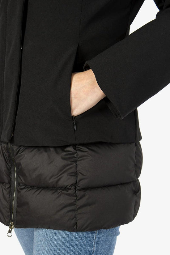 Piumino Soft Shell Full Zip Con Cappuccio-yes zee-Nero-Donna-O086/nu00 0801-