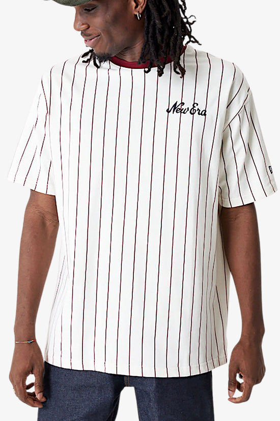 T-Shirt Maniche Corte Pinstripe-new era-Beige-Uomo-60416429-