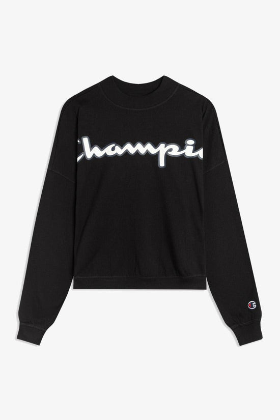 T-Shirt Corta Con Maniche Lunghe Over Big Logo-champion-Nero-Donna-113197 kk001-