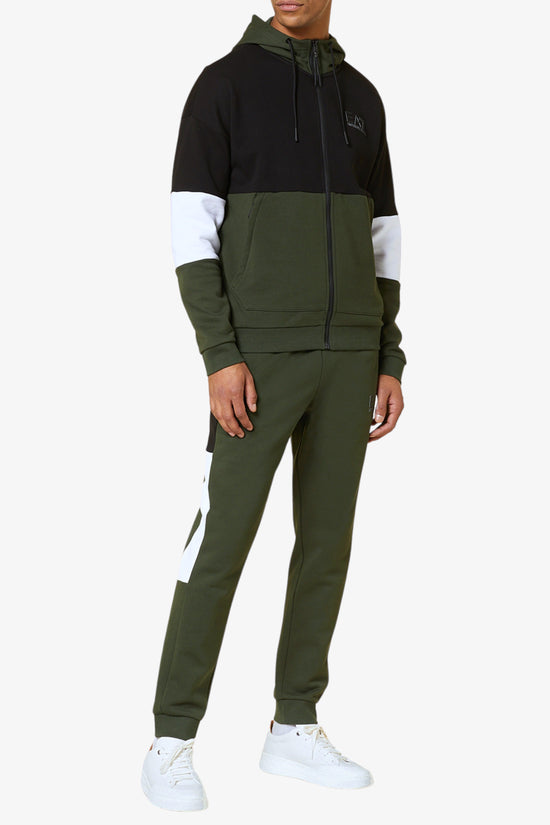 Tuta Full Zip Con Cappuccio Athletic Colour Block-emporio armani ea7-Verde-Uomo-6rpv55 pj07z 1845-