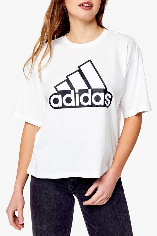 T-Shirt Maniche Corte Essential Logo Boxy-adidas performance-Bianco-Donna-Hc9183-