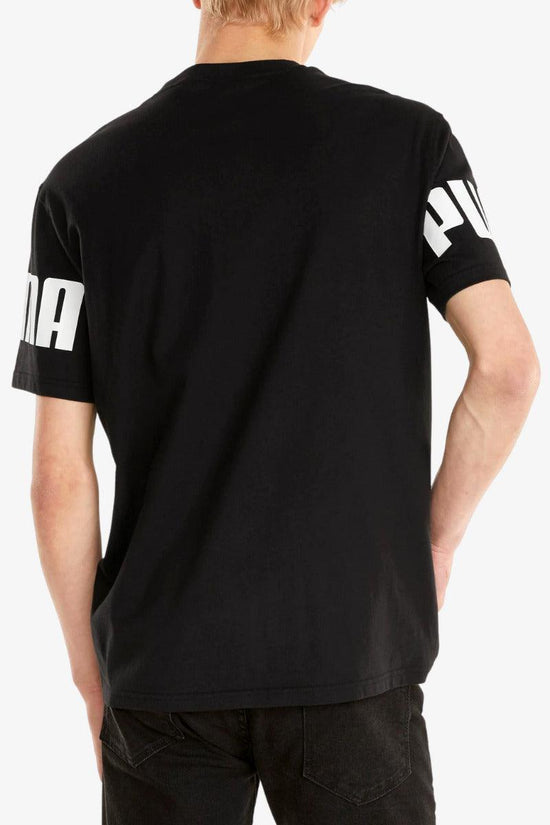 T-Shirt Maniche Corte Colorblock Power-puma-Nero-Uomo-589428 01-