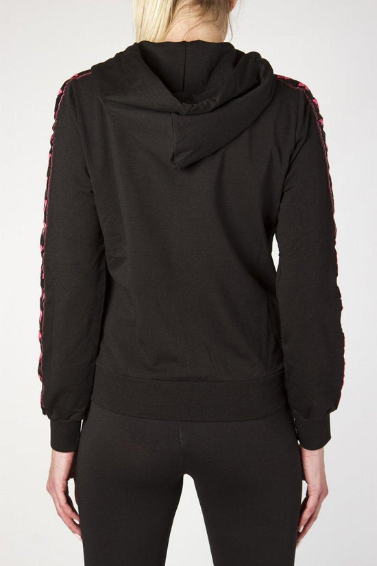 Felpa Full Zip Con Cappuccio Con Bande Logo-carlsberg-Nero-Donna-Cbd3225-