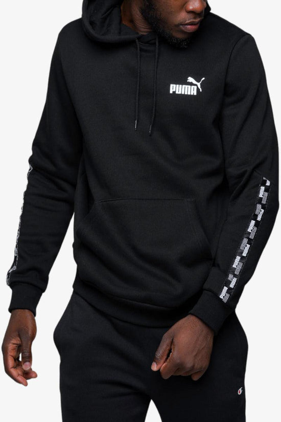 Felpa Con Cappuccio Con Bande Logo Power-puma-Nero-Uomo-589411 01-