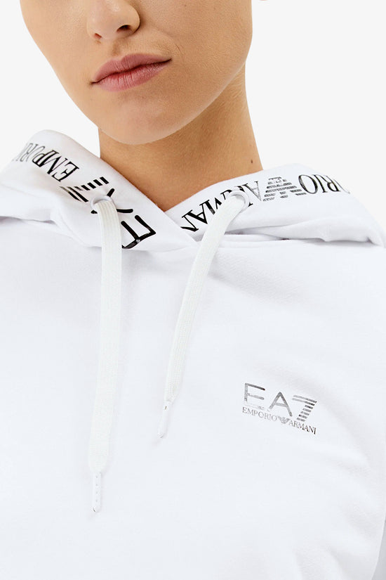 Tuta Con Cappuccio Bande Logo-emporio armani ea7-Bianco-Donna-8ntv52 tjcqz 21ba-