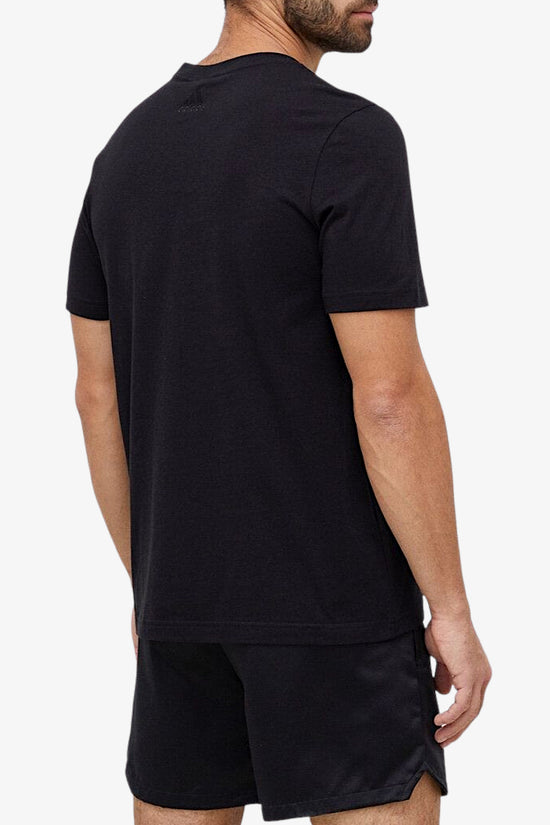 T-Shirt Maniche Corte Essentials Linear Embroidered Logo-adidas performance-Nero-Uomo-Ic9274-