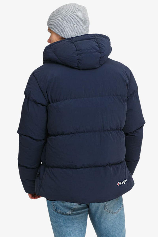 Piumino Full Zip Con Cappuccio Logo Piccolo-champion-Blu-Uomo-216731 bs538-