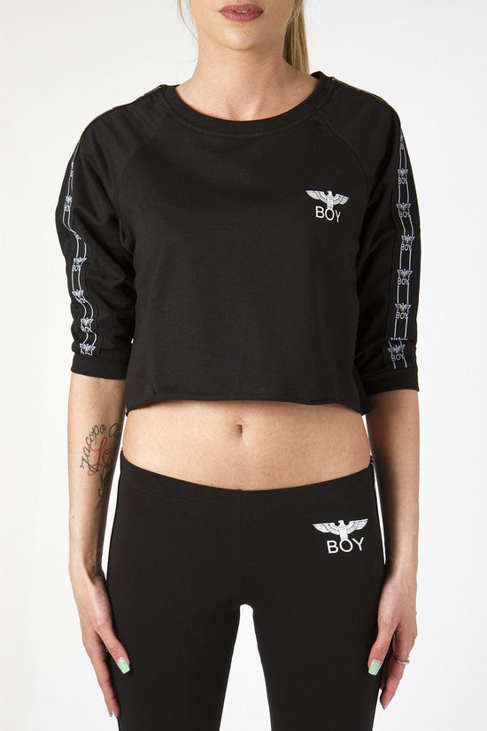 Felpa Girocollo-boy london-Nero-Donna-Bl1100-