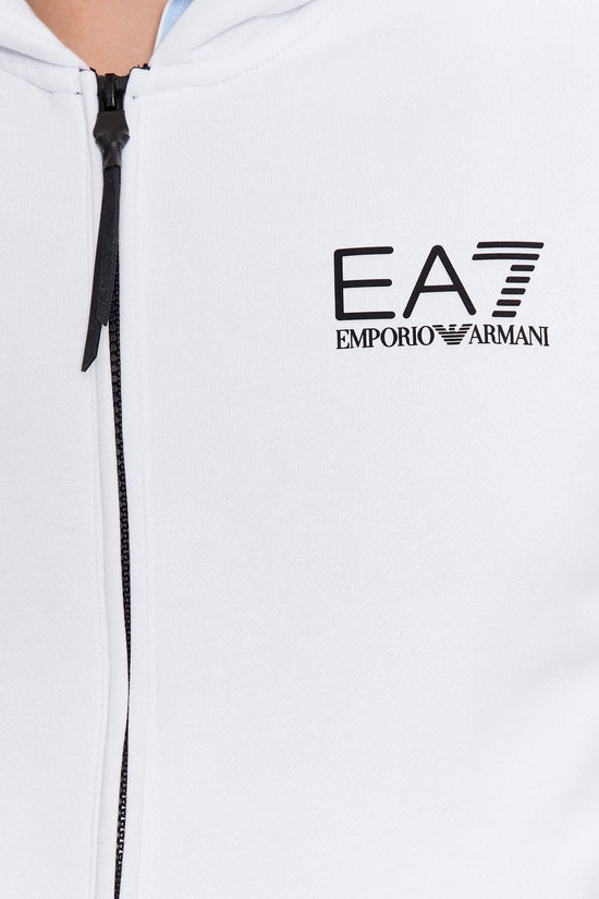 Felpa Full Zip Con Cappuccio Athletic Colour Block-emporio armani ea7-Bianco-Uomo-6rpm31 pj07z 1100-