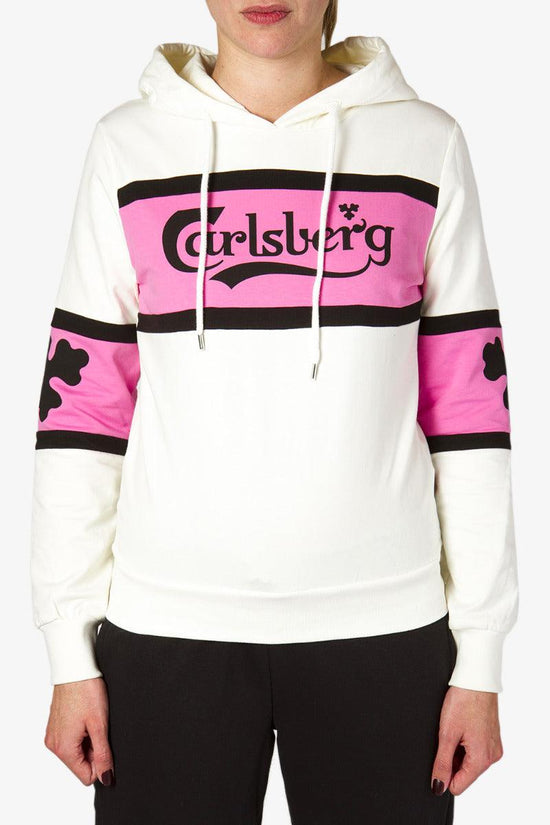 Felpa Con Cappuccio Colour Block Big Logo-carlsberg-Bianco-Donna-Cbd4020-