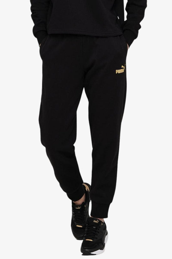 Pantaloni Essentials+ Metallic Logo-puma-Nero-Donna-846139 01-